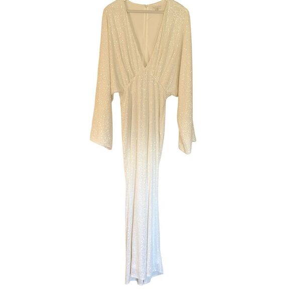 Pretty Lavish UK Alexis white sequin dolman sleeve maxi gown 6 - Picture 4 of 13